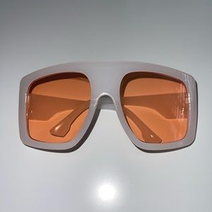 White & Orange Oversized Sunglasses